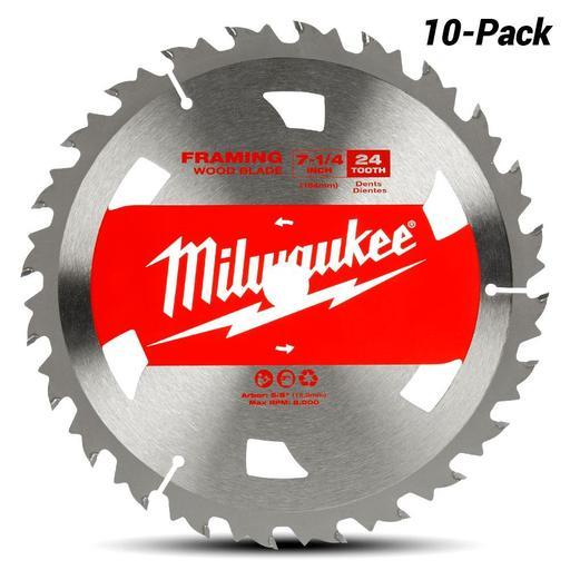 Milwaukee 48418710x10 10-Pack 184mm (7-1/4") 24-Tooth Framing Wood Circular Saw Blade – image 4
