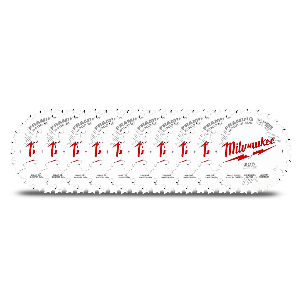 Milwaukee 48418620x10 10-Pack 165mm (6-1/2") 24-Tooth Framing Wood Circular Saw Blade – image 4