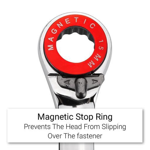 Daytona DMRR15 15mm 72-Tooth Metric Magnetic Stop Ring Reversible Ratchet Spanner – image 3