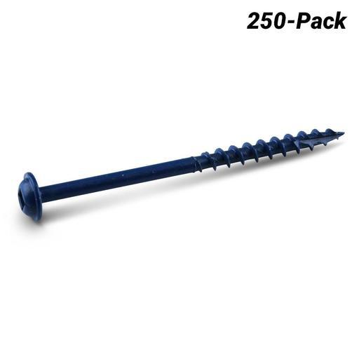 Kreg KR-SMLC250B-250 250-Pack 64mm (2-1/2") Coarse Thread Blue Kote Pocket Screws