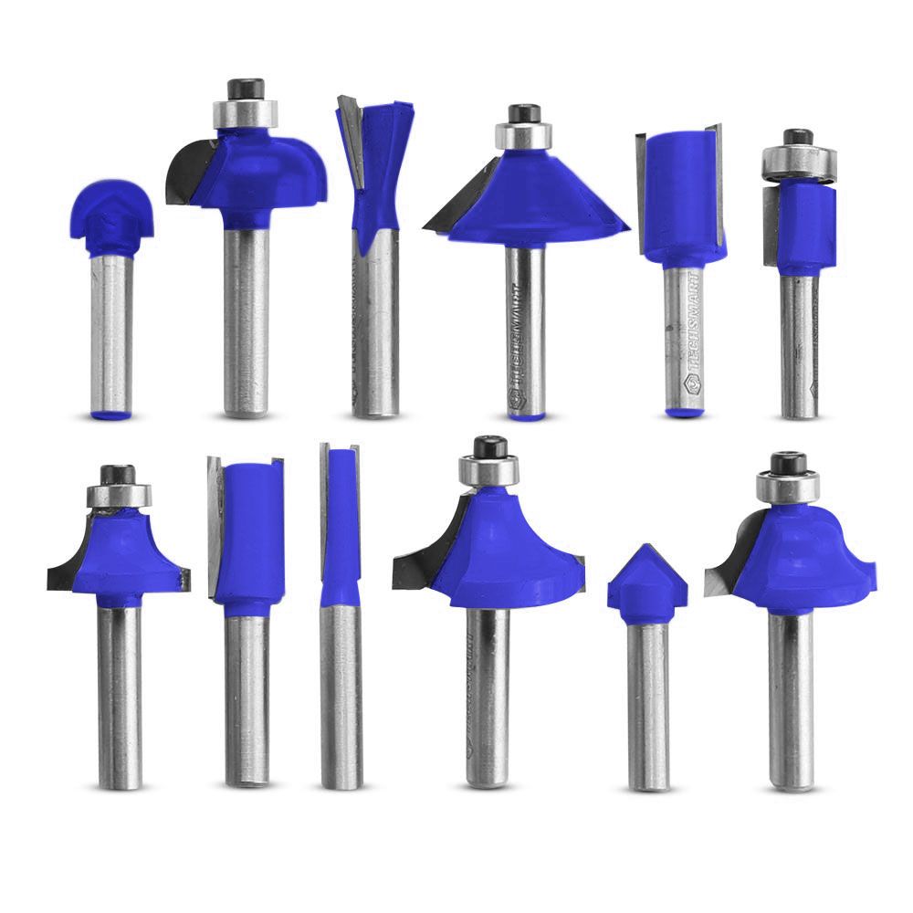 Techsmart TRBS12 12pce 1/4" Shank Router Bit Set – image 2