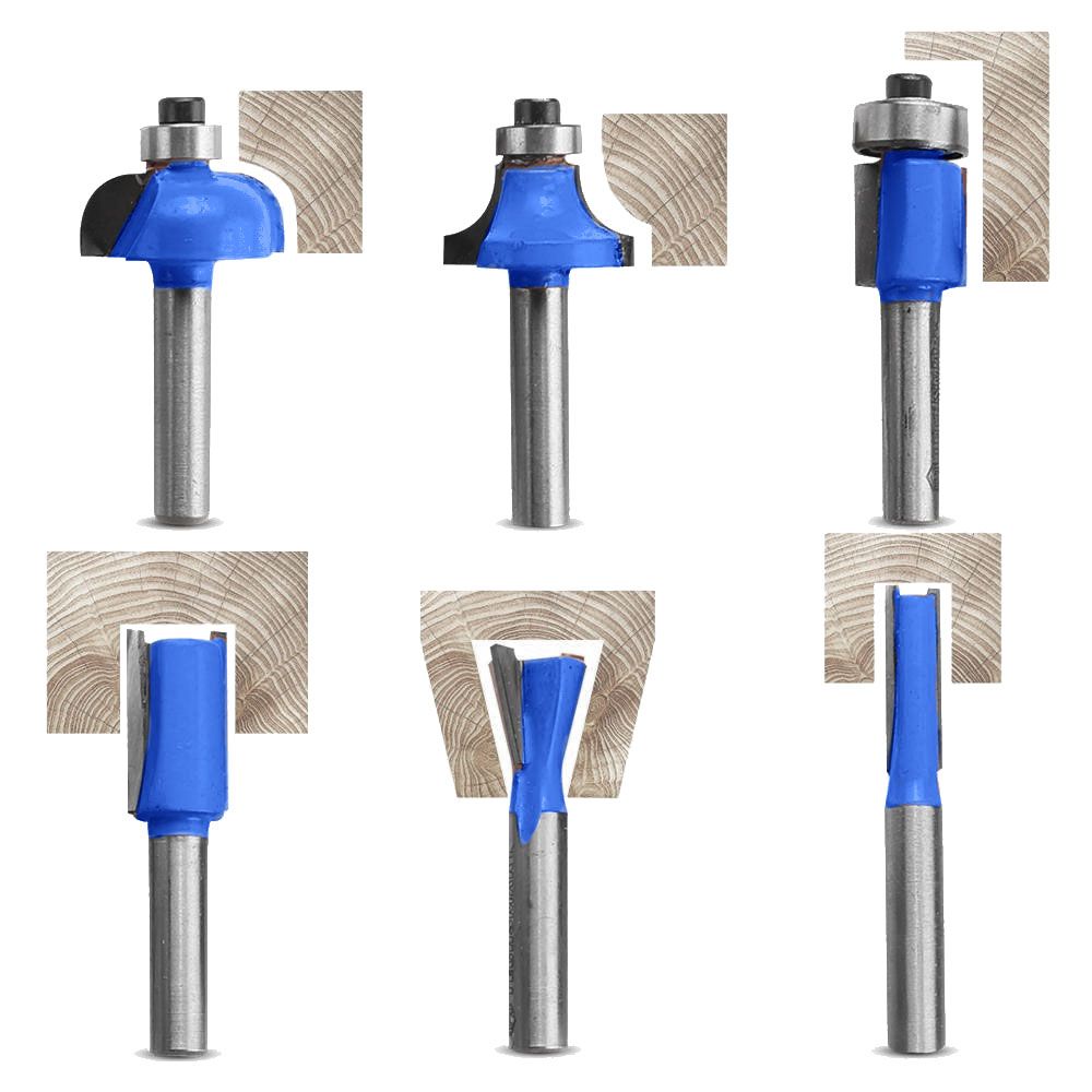 Techsmart TRBS6 6pce 1/4" Shank Router Bit Set – image 2