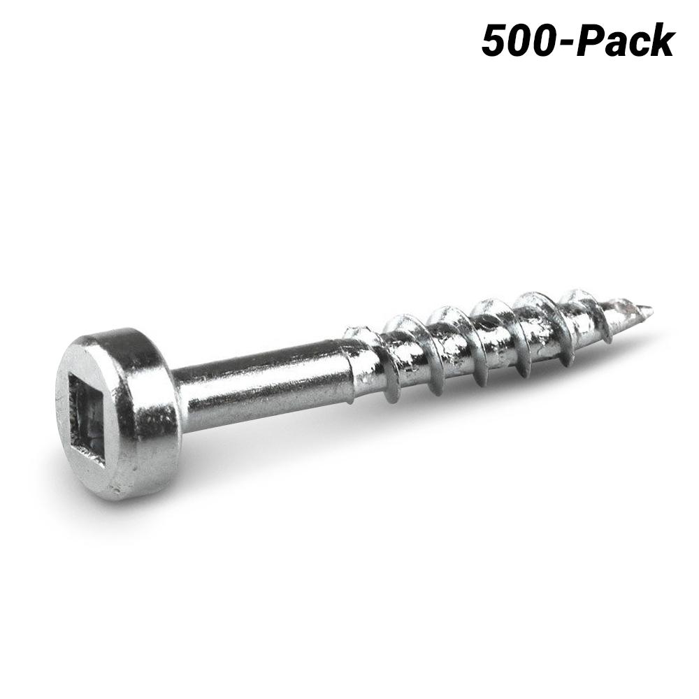 Kreg KR-SPSC1-500 500-Pack 25mm (1") Coarse Thread Zinc Coated Pocket Screws – image 1