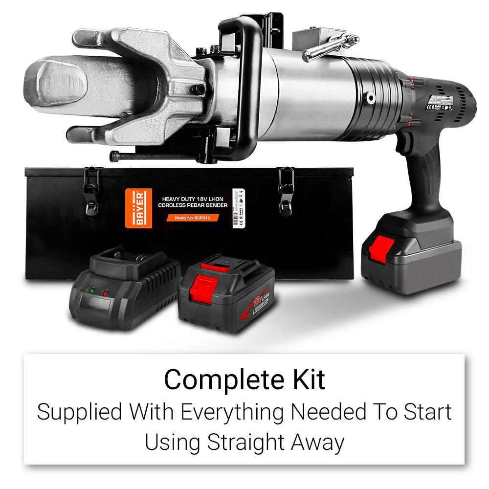 Bayer BCRB16 18V 5.0AH Li-ion Cordless Heavy Duty 4-16mm Rebar Bender Combo Kit – image 7