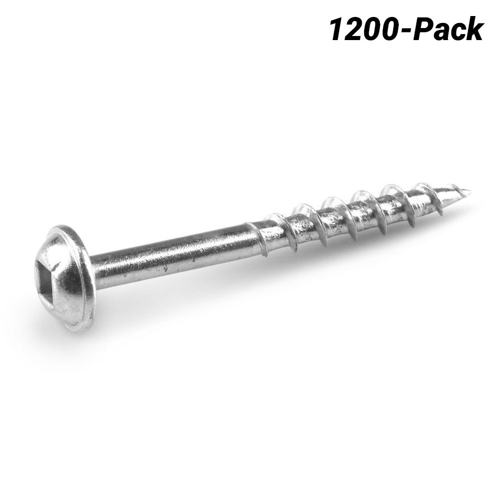 Kreg KR-SMLC150-1200 1200-Pack 38mm (1-1/2") Coarse Thread Zinc Coated Pocket Screws – image 1