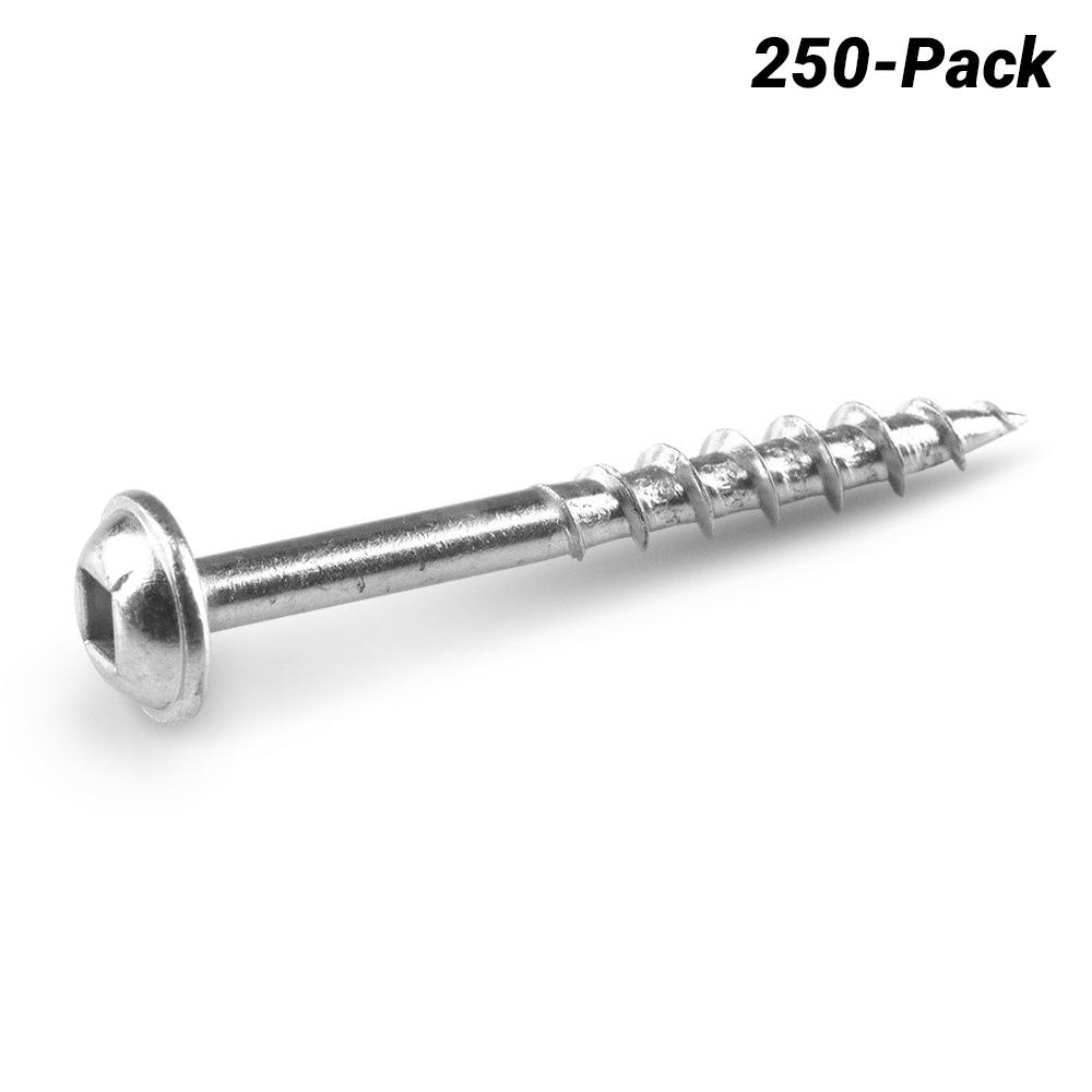 Kreg KR-SMLC150-250 250-Pack 38mm (1-1/2") Coarse Thread Zinc Coated Pocket Screws – image 1