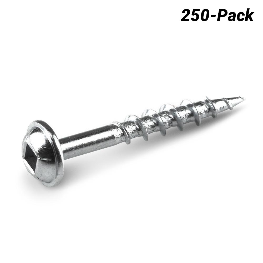 Kreg KR-SMLC125-250 250-Pack 32mm (1-1/4") Coarse Thread Zinc Coated Pocket Screws – image 1
