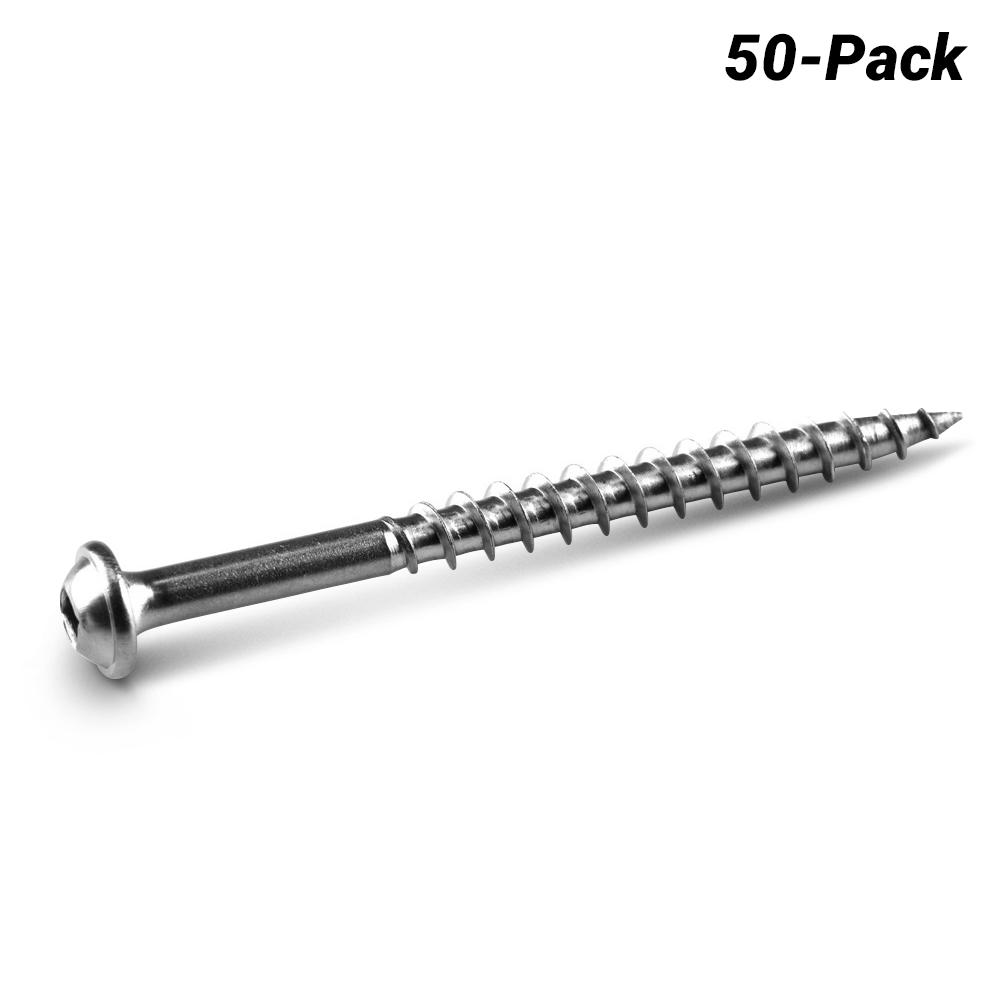 Kreg KR-SMLC250S5-50 50-Pack 64mm (2-1/2") Coarse Thread Stainless Steel Pocket Screws – image 1