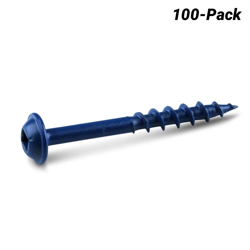 Kreg KR-SMLC150B-100 100-Pack 38mm (1-1/2") Coarse Thread Blue Kote Pocket Screws – image 1