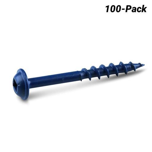 Kreg KR-SMLC150B-100 100-Pack 38mm (1-1/2") Coarse Thread Blue Kote Pocket Screws