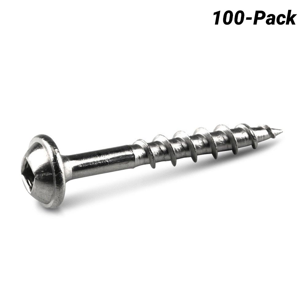 Kreg KR-SMLC125S5-100 100-Pack 32mm (1-1/4") Coarse Thread Stainless Steel Pocket Screws – image 1