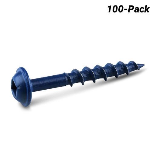 Kreg KR-SMLC125B-100 100-Pack 32mm (1-1/4") Coarse Thread Blue Kote Pocket Screws