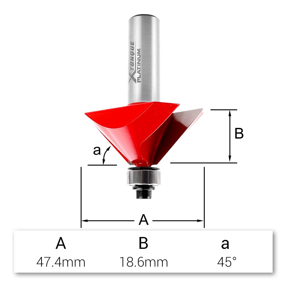 Xtorque XP4712 Platinum 47.4mm Chamfering 1/2" Shank Router Bit