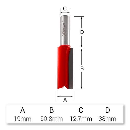 Xtorque XP1922 Platinum 19mm Straight XL Double Flute 1/2" Shank Router Bit – image 4
