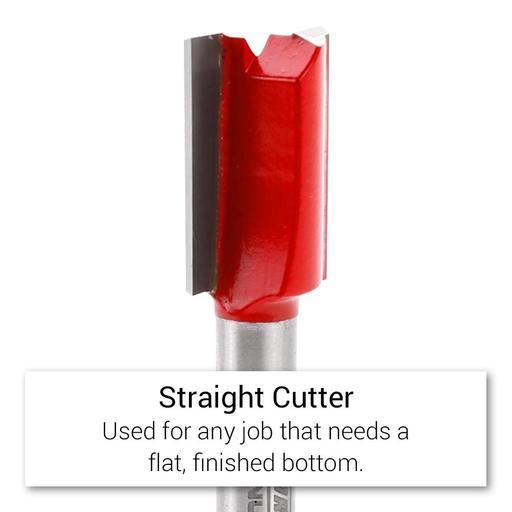 Xtorque XP1214 Platinum 12mm Straight Double Flute 1/4" Shank Router Bit – image 3