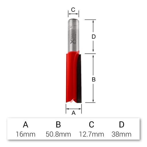 Xtorque XPL612 Platinum 16mm Straight XL Double Flute 1/2" Shank Router Bit – image 4