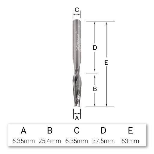 Xtorque XP614S Platinum 6.35mm Spiral Right Hand XL Upcut 1/4" Shank Router Bit – image 4