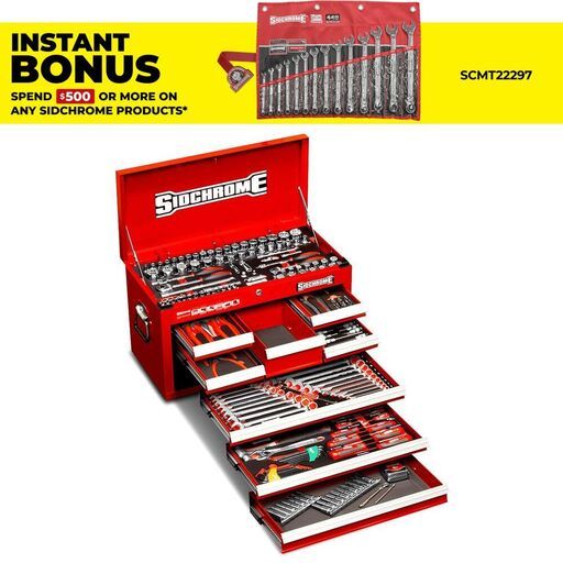 Sidchrome SCMT10158 204pce Metric & AF 8 Drawer Tool Chest Kit