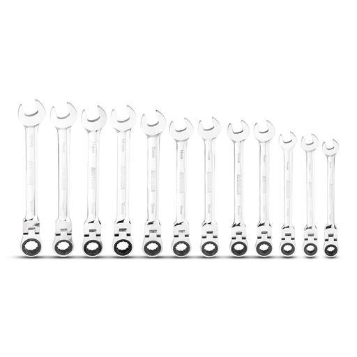 Daytona DMFR12 12pce Premium Metric 72-Tooth Flexible Ratchet Combination Spanner Set – image 3