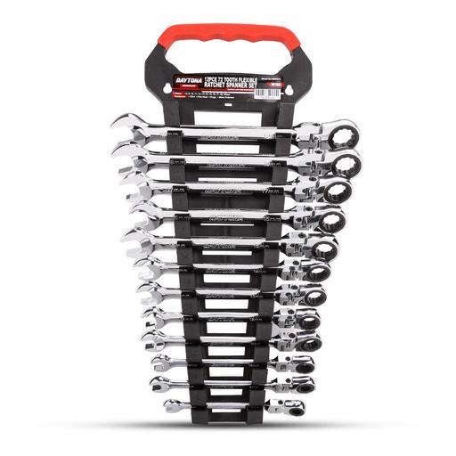 Daytona DMFR12 12pce Premium Metric 72-Tooth Flexible Ratchet Combination Spanner Set – image 2