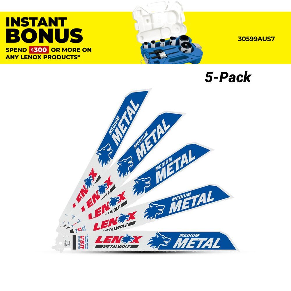 Lenox 201746118R 5-Pack 152mm x 25mm x 1.07mm 18TPI Bi-Metal Reciprocating Saw Blades – image 1