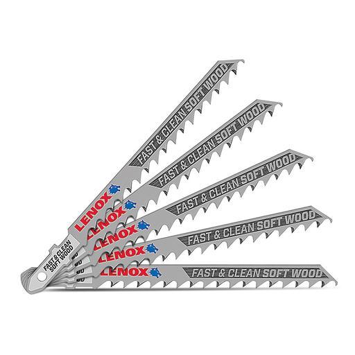 Lenox 1990703 5-Pack 101.6mm x 7.9mm x 1.5mm 6TPI Clean Cutting Jig Saw Blade – image 4