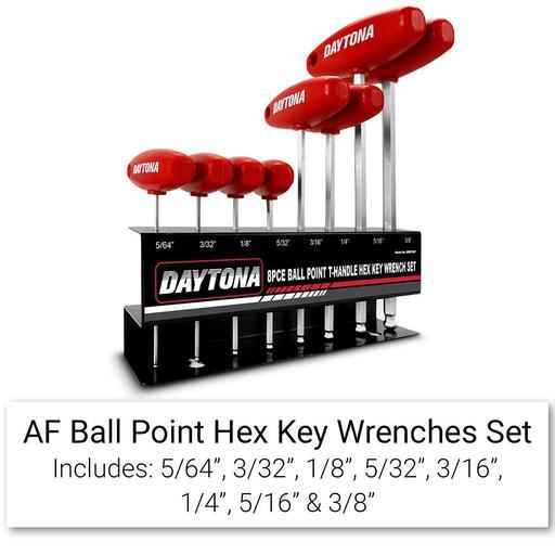 Daytona D8BPHAF 8pce Ball Point T-Handle Hex Key AF Wrench Set – image 2