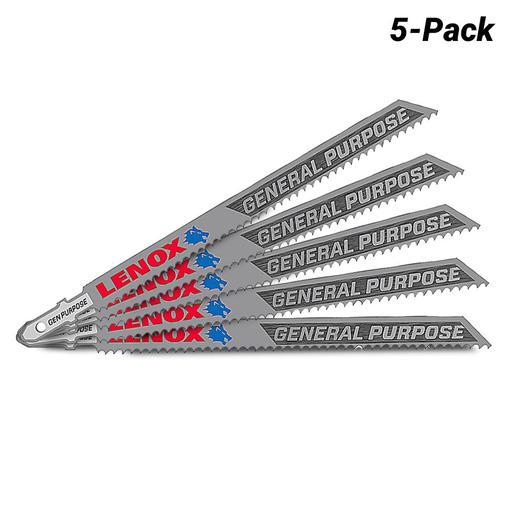 LENOX Tools Stichsägeblätter Für Dickes Metall, T-Shank, 5 1/4 Zoll, 14 TPI, 5er-Pack