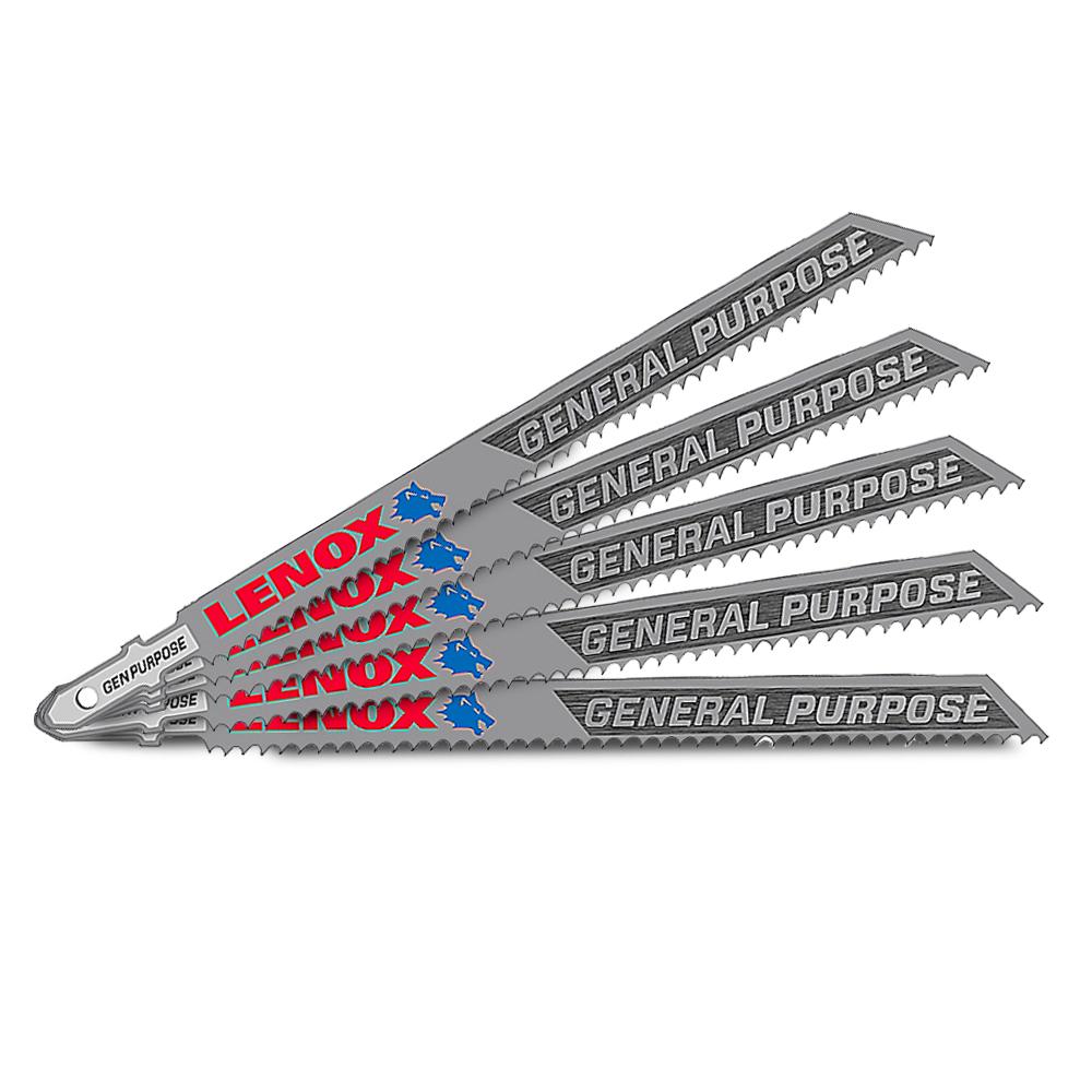 Lenox 1991475 5Pack 133.4 x 9.5 x 1.3mm 10TPI General Purpose Jig Saw