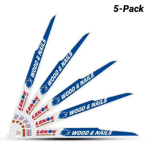 Lenox 20572656R 5-Pack 152 x 19 x 1.3mm 6TPI Wood Bi-Metal Reciprocating Saw Blades – image 2