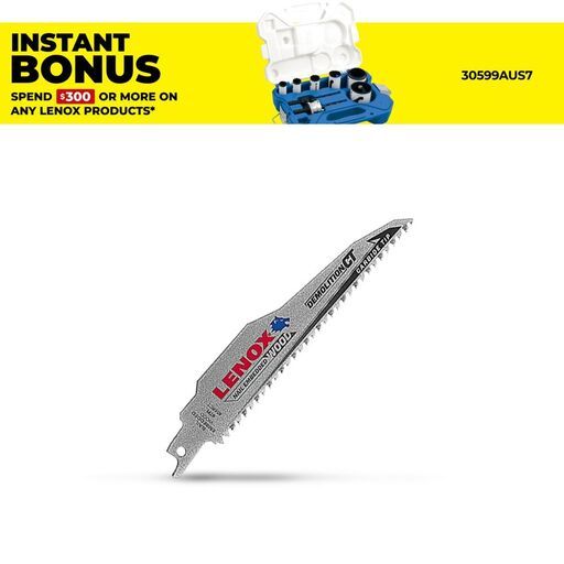 Lenox 1832143 229 x 22 x 1.3mm 6TPI Demolition CT Carbide Tipped Reciprocating Saw Blade