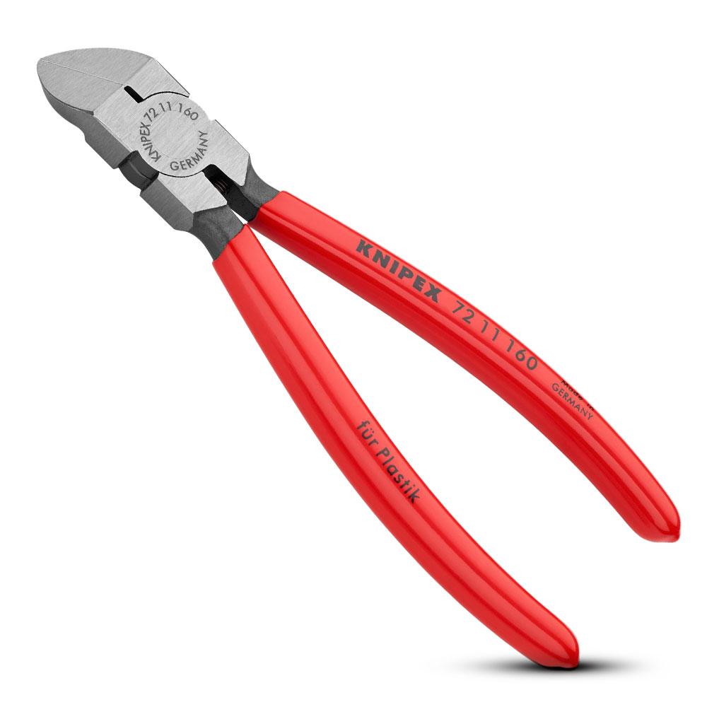 KNIPEX Knipex 160mm Flush Cut Diagonal/Side Cutters Plastic Cutting Pliers 72 01 160 