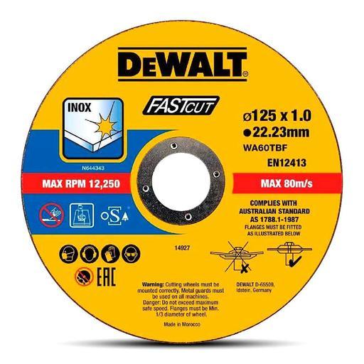 DeWalt DT43972-QZ 10-Pack 125mm x 1mm x 22.23mm High Performance FASTCUT Thin Bonded Discs – image 2