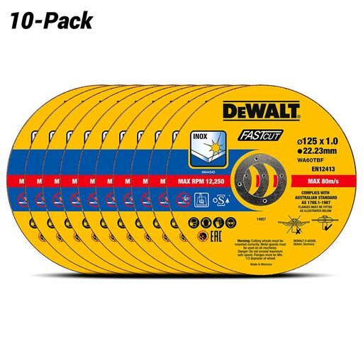DeWalt DT43972-QZ 10-Pack 125mm x 1mm x 22.23mm High Performance FASTCUT Thin Bonded Discs – image 4