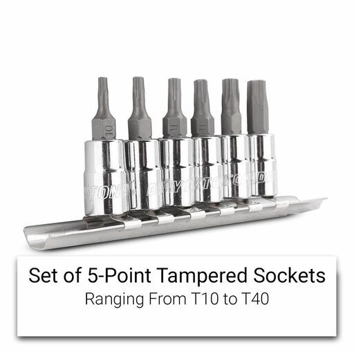 Daytona D6PTS 6pce 1/4" Drive 5-Point Tamperproof T10-T40 Torx Socket Set – image 2