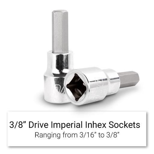 Daytona DIN12I 13pce 1/4" & 3/8" Drive Imperial 1/16" - 3/8" Inhex Socket Set – image 4