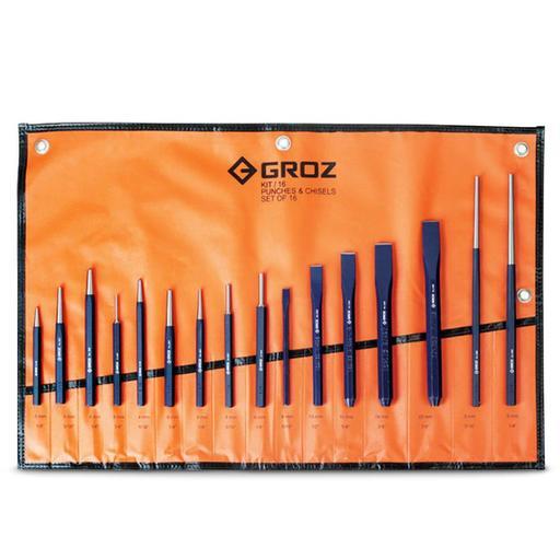 Groz GZ-33002 (KIT/16/ST) 16pce Punch & Cold Chisel Set