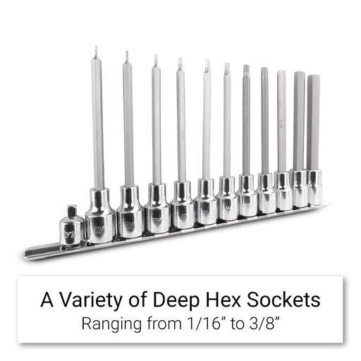 Daytona D12DXI 13pce 1/2" Drive Deep Hex 1/16" - 3/8" Imperial Socket Set – image 2