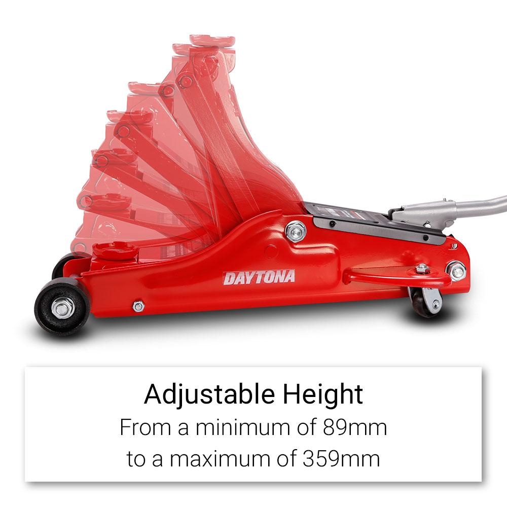 Daytona DLP1700 + T42001CA 1700kg Low Profile Hydraulic Trolley Jack & 1.5 Tonne Heavy Duty Jack Stands – image 9