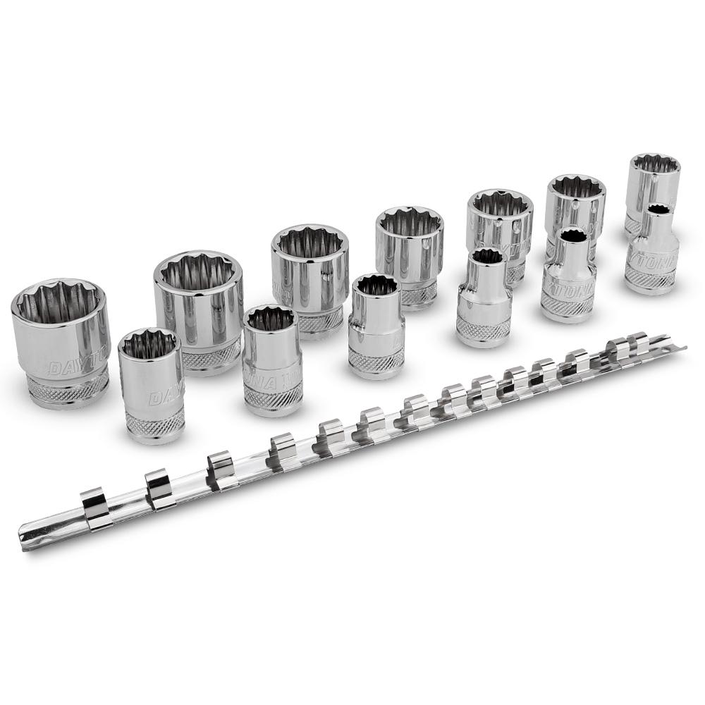 Daytona D38AFSET 13pce 3/8" Drive 12 Point 1/4"3/4" AF Imperial Socket Set
