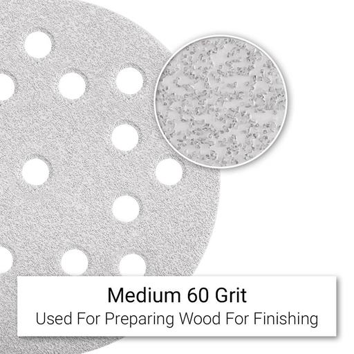 Primex 4105 50-Pack 125mm (5") 17 Hole Premium Aluminium Oxide 60 Grit Sanding Discs - MADE IN FRANCE – image 4