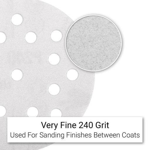 Primex 7107 10-Pack 125mm (5") 17 Hole Premium Aluminium Oxide 240 Grit Sanding Discs - MADE IN FRANCE – image 4