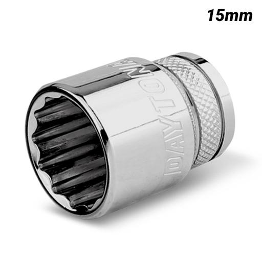 Daytona D3815SS 3/8" Drive 12 Point 15mm Metric Socket