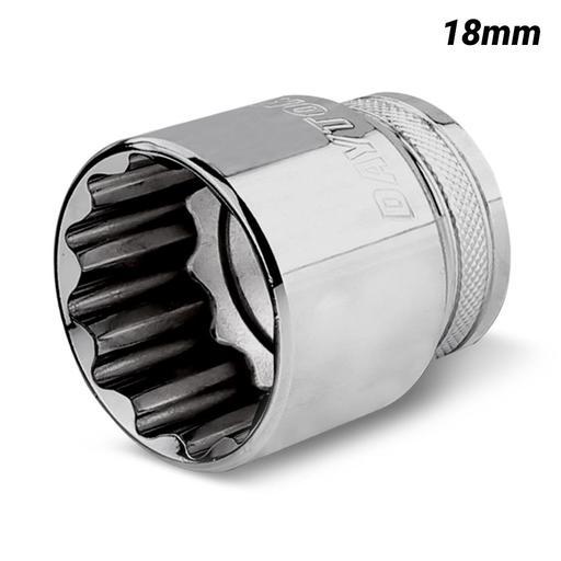 Daytona D1218SS 1/2" Drive 12 Point 18mm Metric Socket