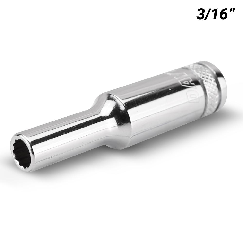 Daytona D14316DS 1/4" Drive 12 Point 3/16" AF Imperial Deep Socket – image 1