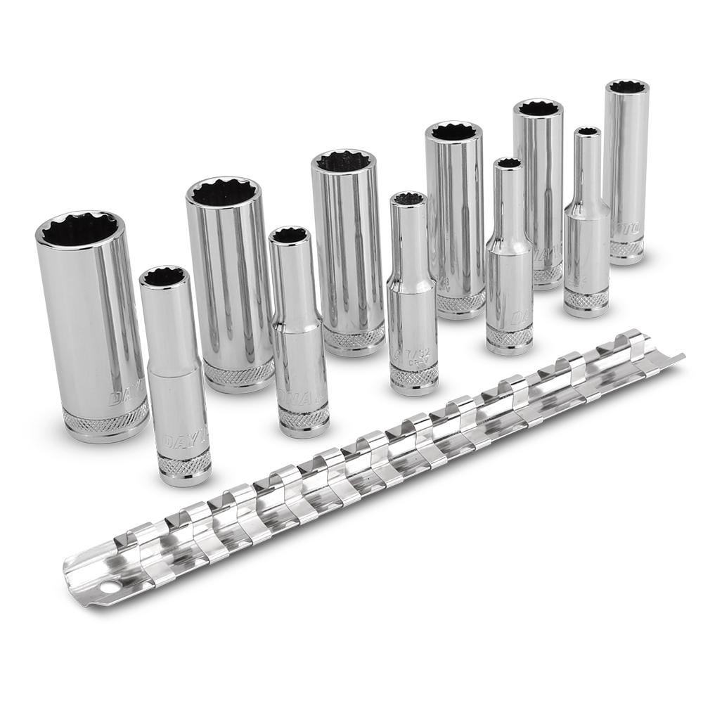Daytona D14AFSETD 11pce 1/4" Drive 12pt 5/32"-9/16" AF Imperial Deep Socket Set – image 1
