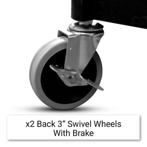 Daytona DP3STC Professional 3 Shelf Tool Cart With 4" Swivel Wheel & Brake – image 4