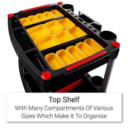 Daytona D3TCD Professional 3 Shelf Tool Cart with Dividers – image 2