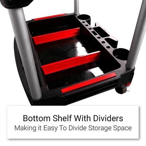 Daytona D3TCD Professional 3 Shelf Tool Cart with Dividers – image 4