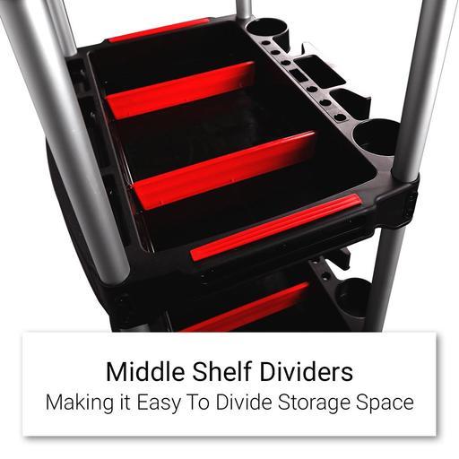 Daytona D3TCD Professional 3 Shelf Tool Cart with Dividers – image 3